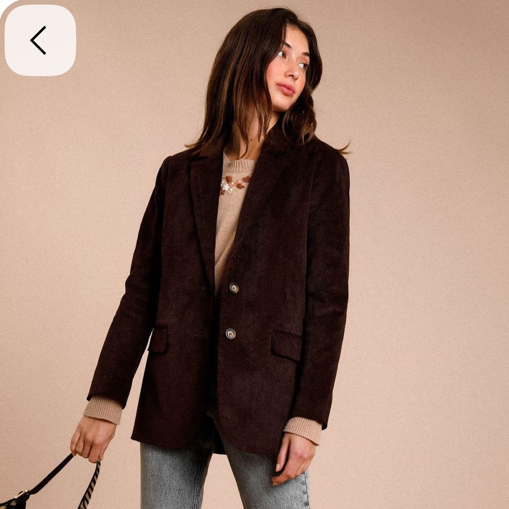 Rouje Paris Chocolate Corduroy Blazer